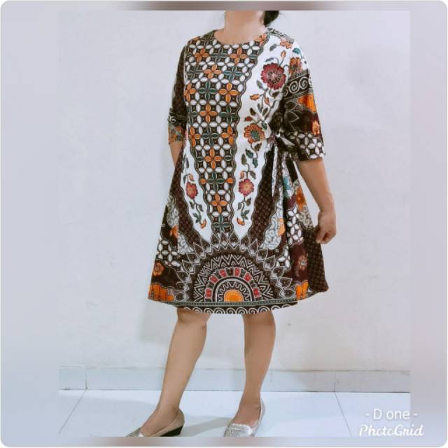 Minidress tunik katun karet batik 5862