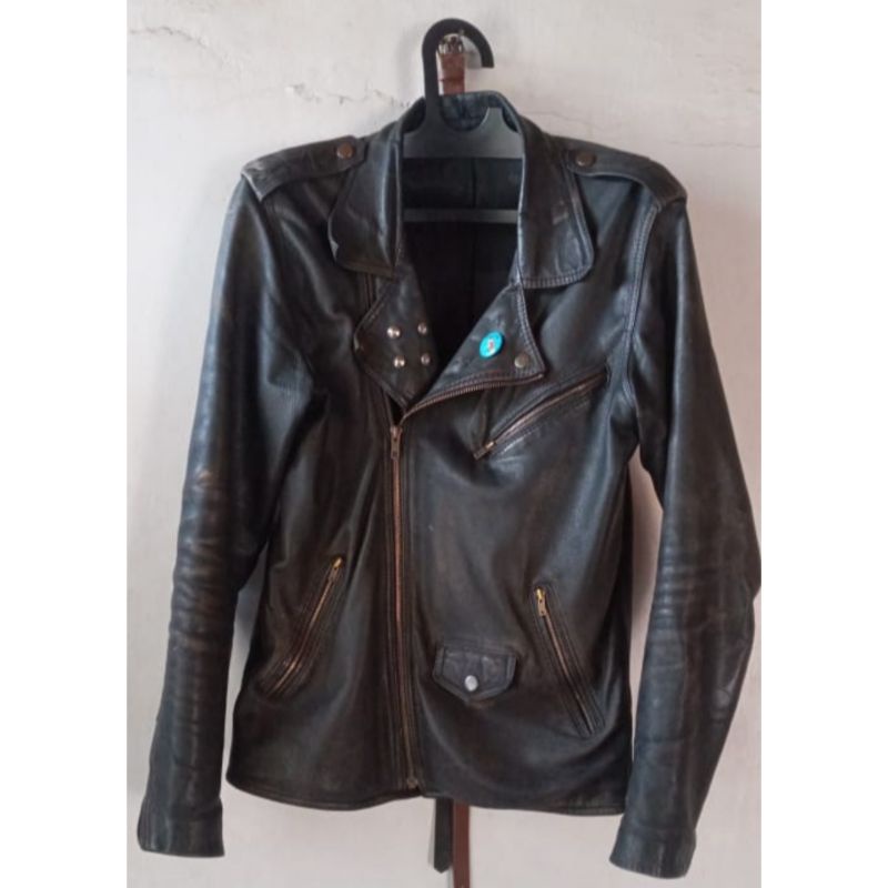 JAKET KULIT ASLI DOMBA DOUBLE KERAH RAMONES PUNK