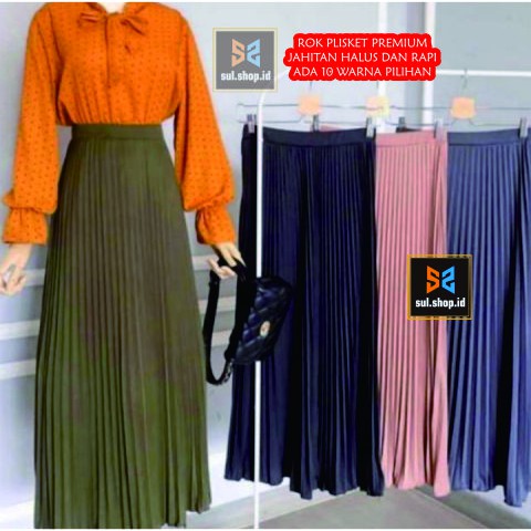 ROK PLISKET MURAH ROK PLISKET PREMIUM ROK PANJANG IMPORT ROK MUSLIM PRISKET NO WOLFIS LIPIT REMPEL
