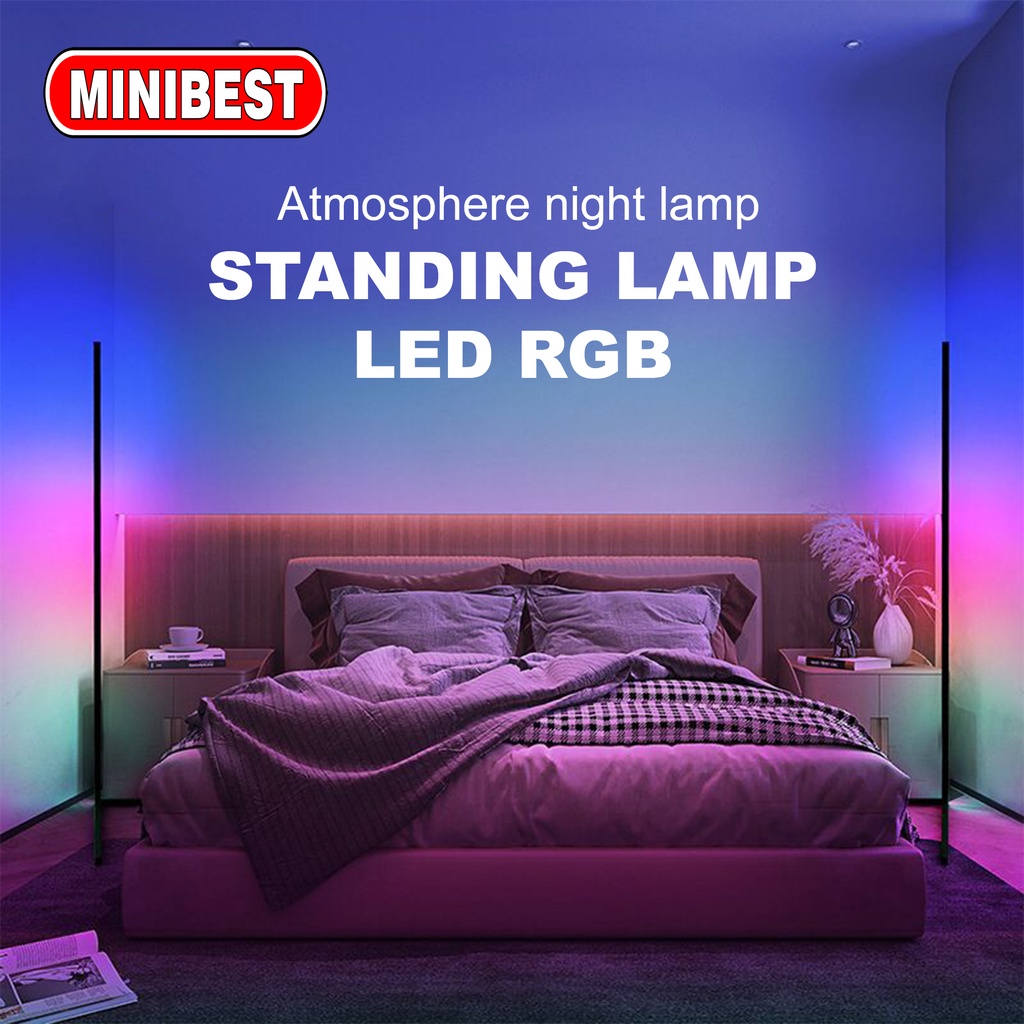 MINIBEST Lampu RGB Stand Sudut Lantai Minimalis / Standing Side Floor Lamp / Lampu Dekorasi standing rgb