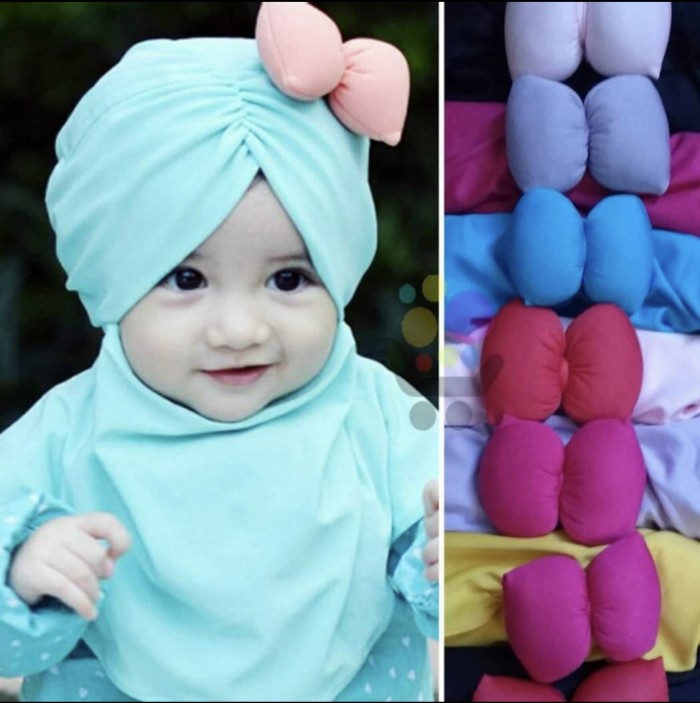 TokoPapin Jilbab bayi anak pita lucu kerudung bayi anak hijab bayi anak pita