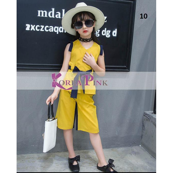 fashion girl setelan anak Korea Pink KP 651 top + pants