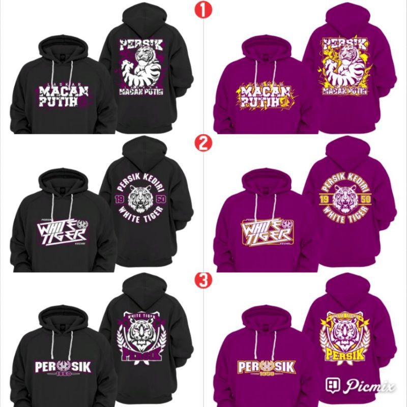 Jaket Hoodie Persik Kediri Fans DJAJATI Macan Putih || Topi Persik Kediri