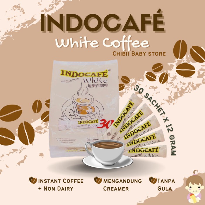 

INDOCAFE WHITE COFFEE Original 30 sticks 12 gram Kopi Instan Kapalapi