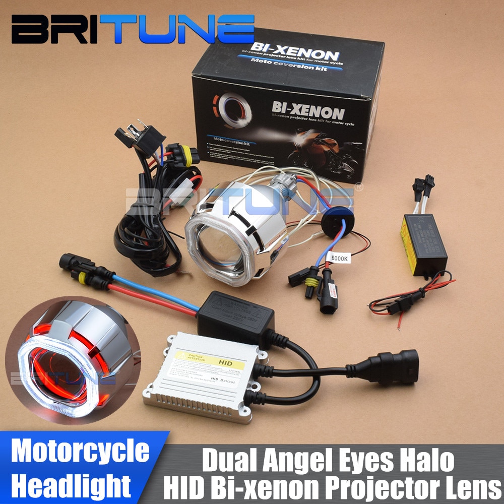 HID Bi-xenon Projector Lens LED Square Angel Eyes For H1 H4 H7 Car Motorcycle