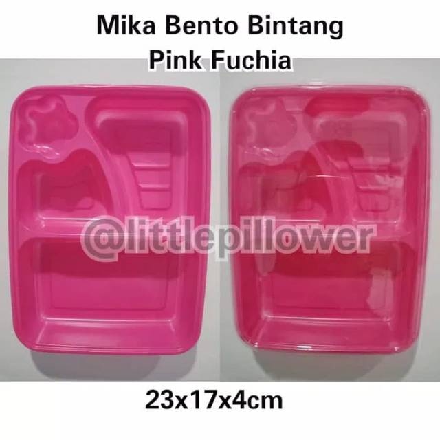 (ISI 25PCS) Tray mika bento PINK FUSCIA/ kotak bento/ lunch box/ Kotak Makan Mika