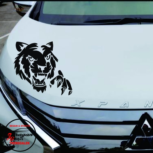 Stiker cutting MACAN kap mobil