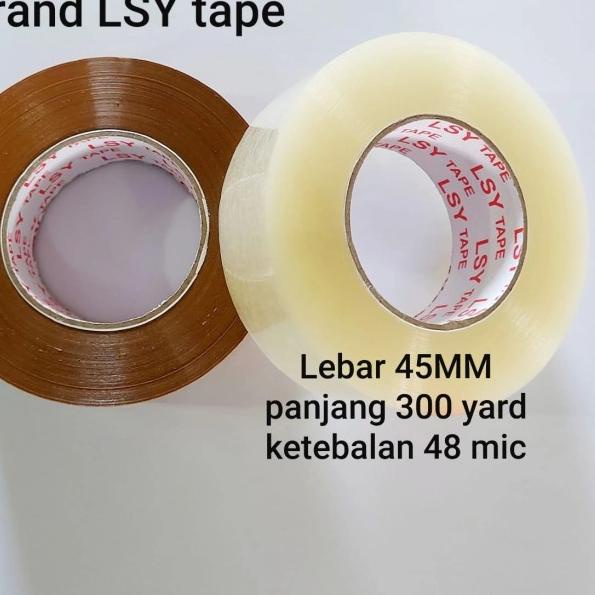 

☪ lakban bening / coklat 300 yard ketebalan 48 micron - Putih ♠
