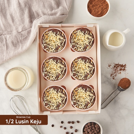 BROWNIES CUP 1/2 LUSIN (SESUAI FOTO - KHUSUS INSTAN) Mbun Brownies Panggang | Brownies Melted | Fudgy Brownies