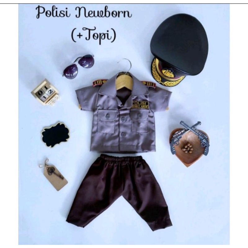 Baju Polisi/polwan Bayi Newborn/Property foto bayi newborn