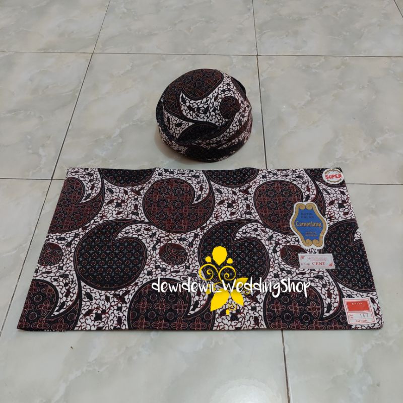 Set Jarik Cewek Cowok + Blangkon, Motif truntum keong