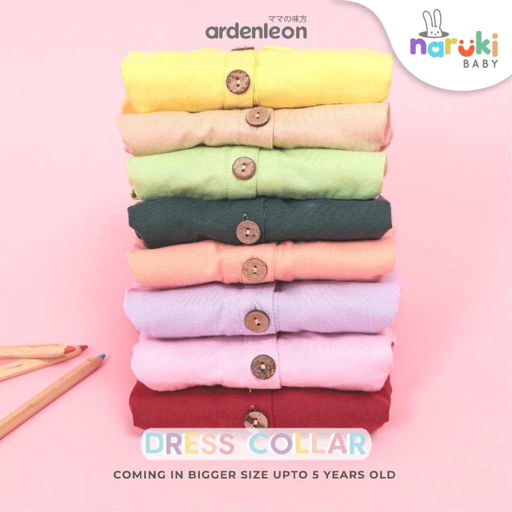 Ardenleon Dress Collar Button Arden Leon Gaun Anak Perempuan