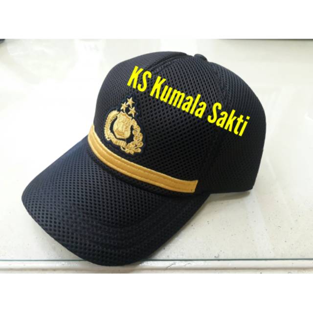 Topi Polisi Perwira Pertama PAMA Jaring Hitam Coklat Topi Polisi Perwira Pertama PAMA Jaring Hitam Coklat