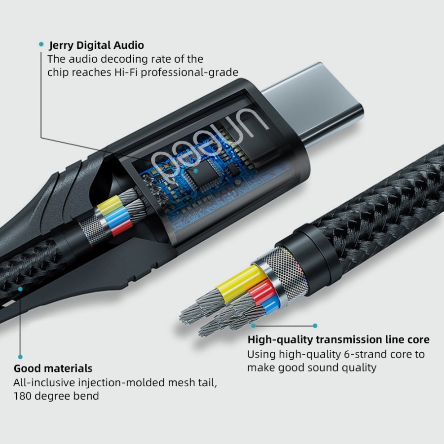 UNEED Kabel Converter Female Jack Audio 3.5mm to Type C - UAT602C