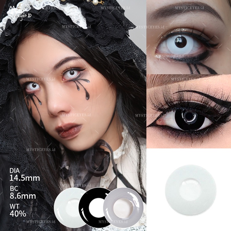 [✅COD] MYSTICEYES SOFTLENS COSPLAY CRAZY LENS CIRCLE BLOCK NORMAL 14.5MM