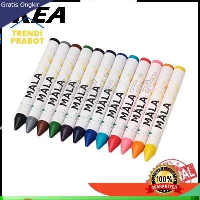 

12p Crayon lilin,alat tulis gambar warna campuran mainan anak ekea mal