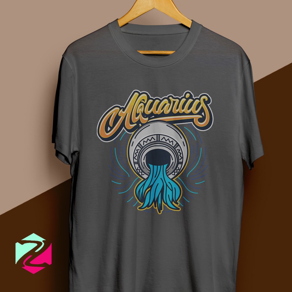 T-Shirt kaos zodiak AQUARIUS FINGER PRINT