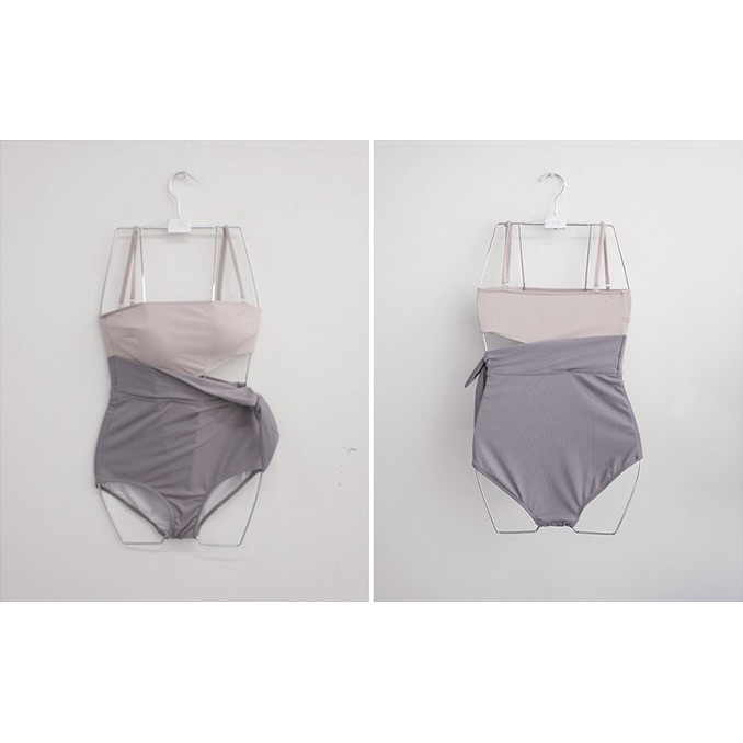 ALL IN ONE-009 Set Bikini Baju Renang Wanita High Waist Elastis Fashion swimsuit Korea Import-7