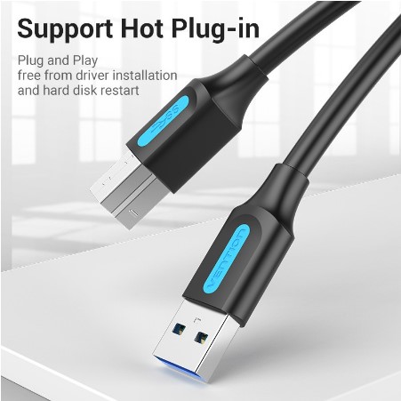 Vention Kabel Interface Usb 3.0 A Ke Usb 3.0 B Male Ke Male Kecepatan Tinggi 5gbps Untuk Case Hdd / Kamera Digital