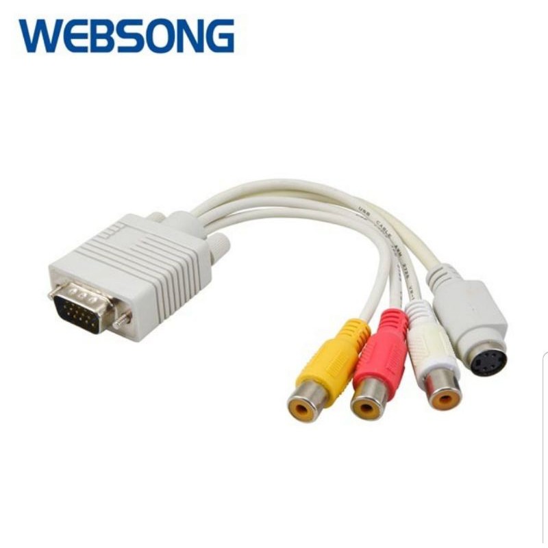 Kabel VGA Male to 3RCA + S-Video Female High Quality Websong