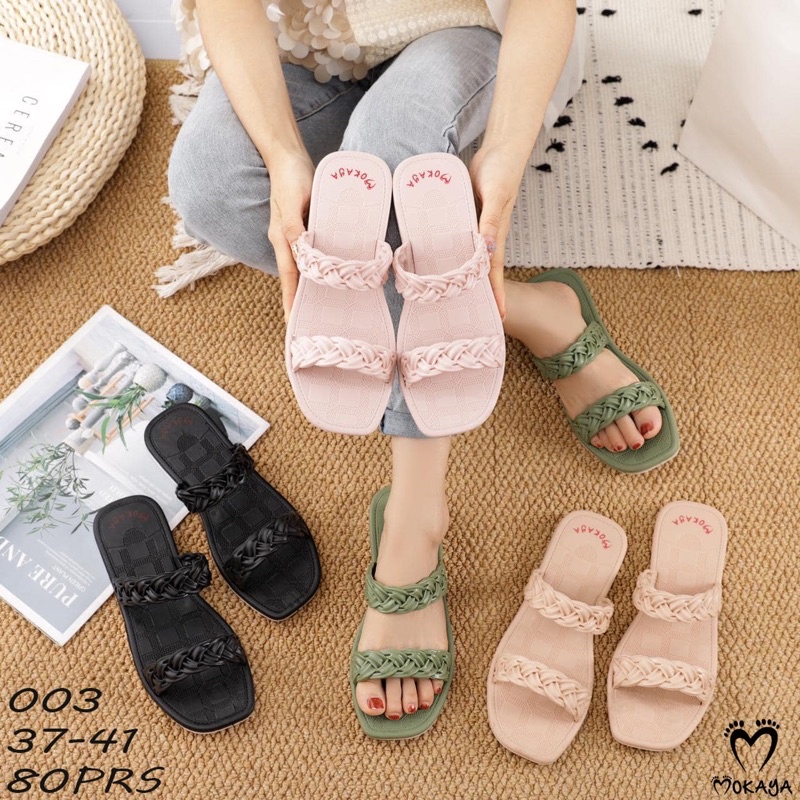 Sandal Slop Ban Dua Anyam Import Mokaya 003