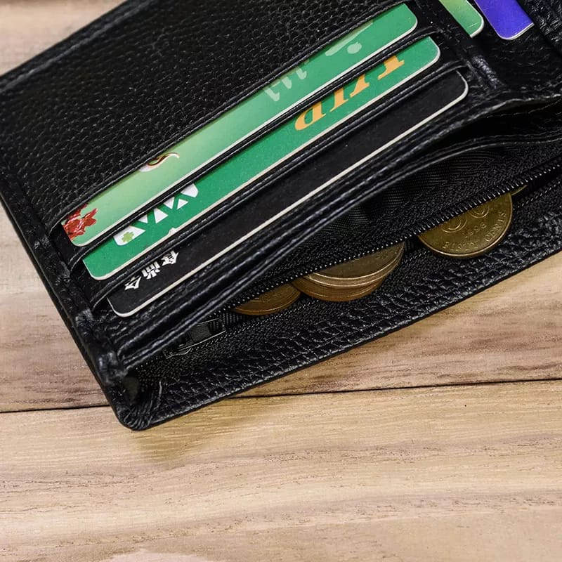 Dompet Pria Kulit Asli Model Lipat 2 Polos Dompet Kulit Sapi Asli-7