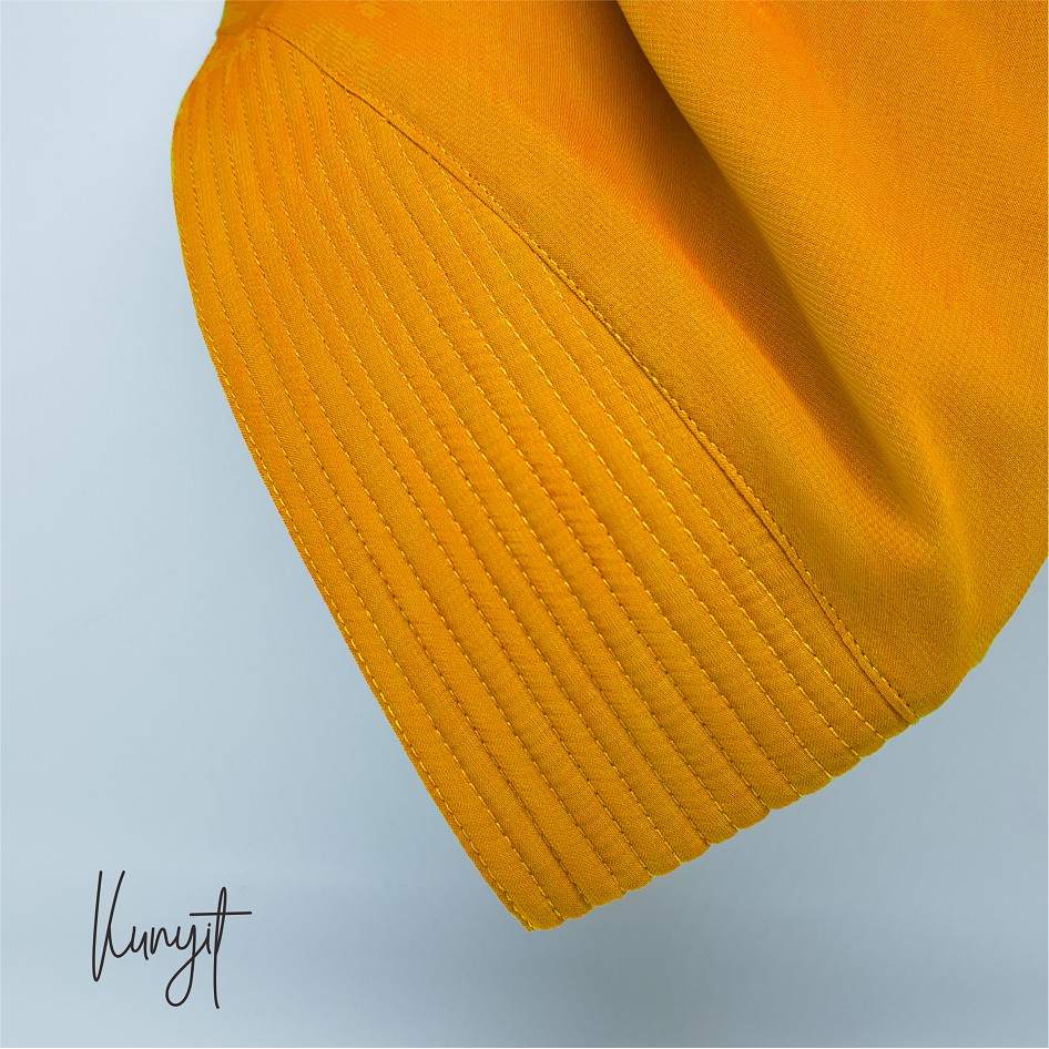 SALE Hijab Khimar raudah kancing 2 l0ayer / Jilbab kancing-KUNYIT