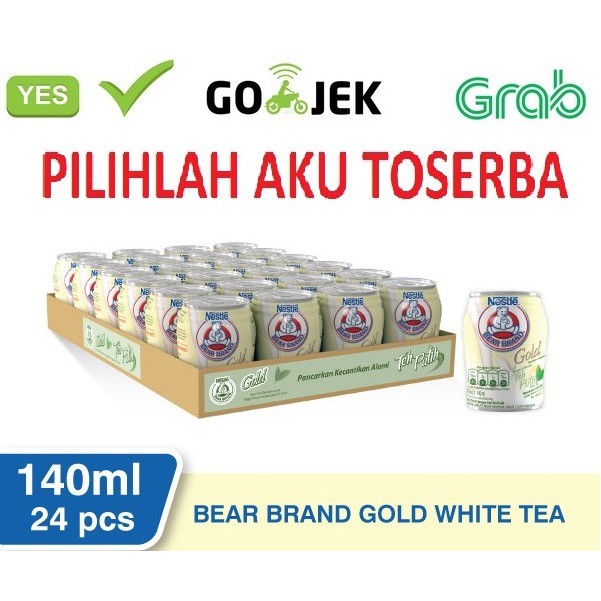 Susu Beruang Bear Brand Gold White TEA - 140 ml ( 1 KARTON ISI 24 KALENG )