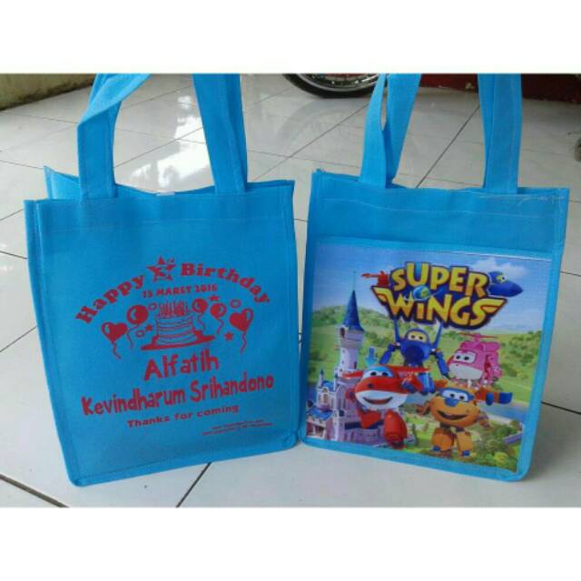 

READY tas souvenir ultah kantong superwings