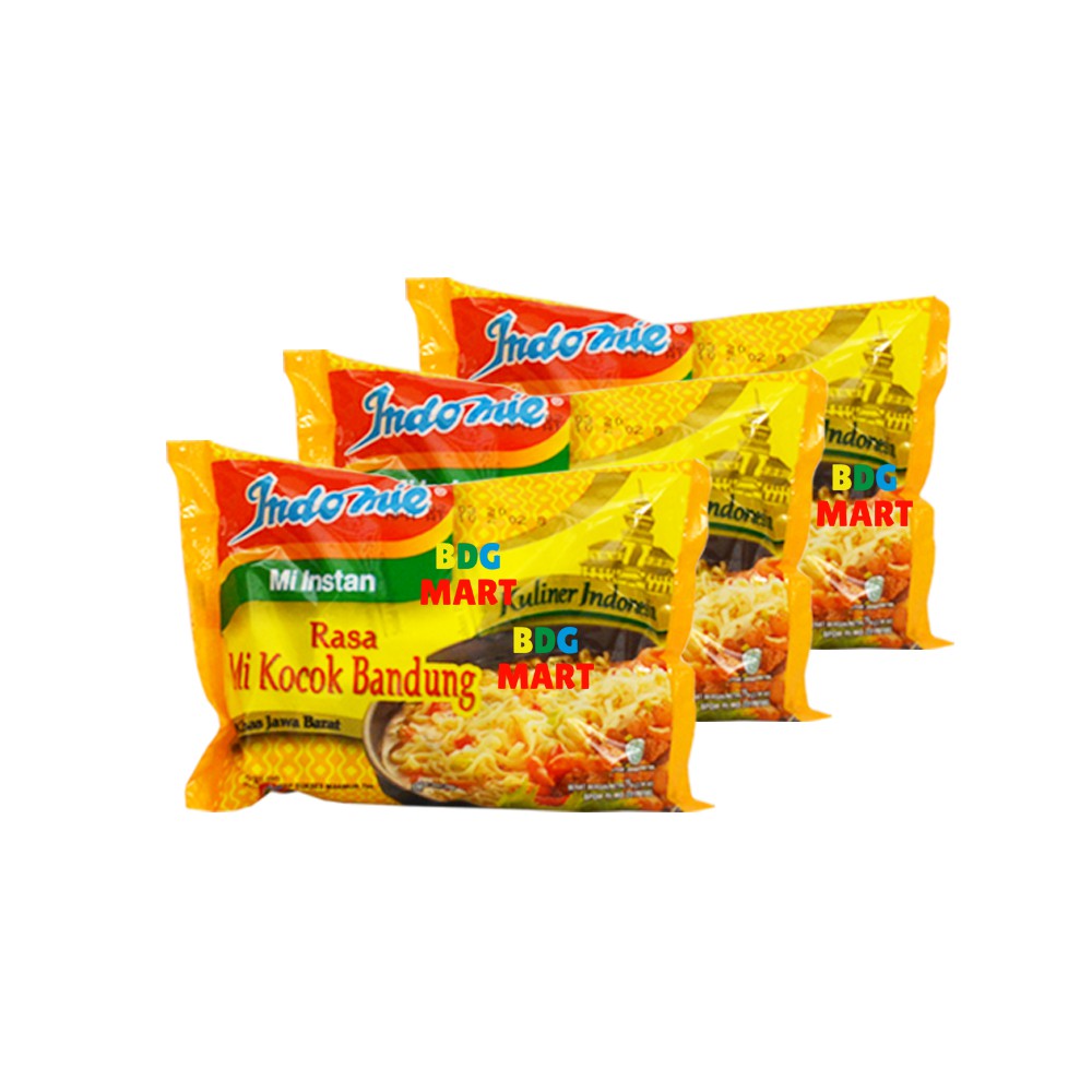 

PAKET 3 PCS Indomie Kuliner Mi Kocok Bandung Mie Instan Kuah Dengan Bumbu Mi Kocok - 3pcs x 75gr