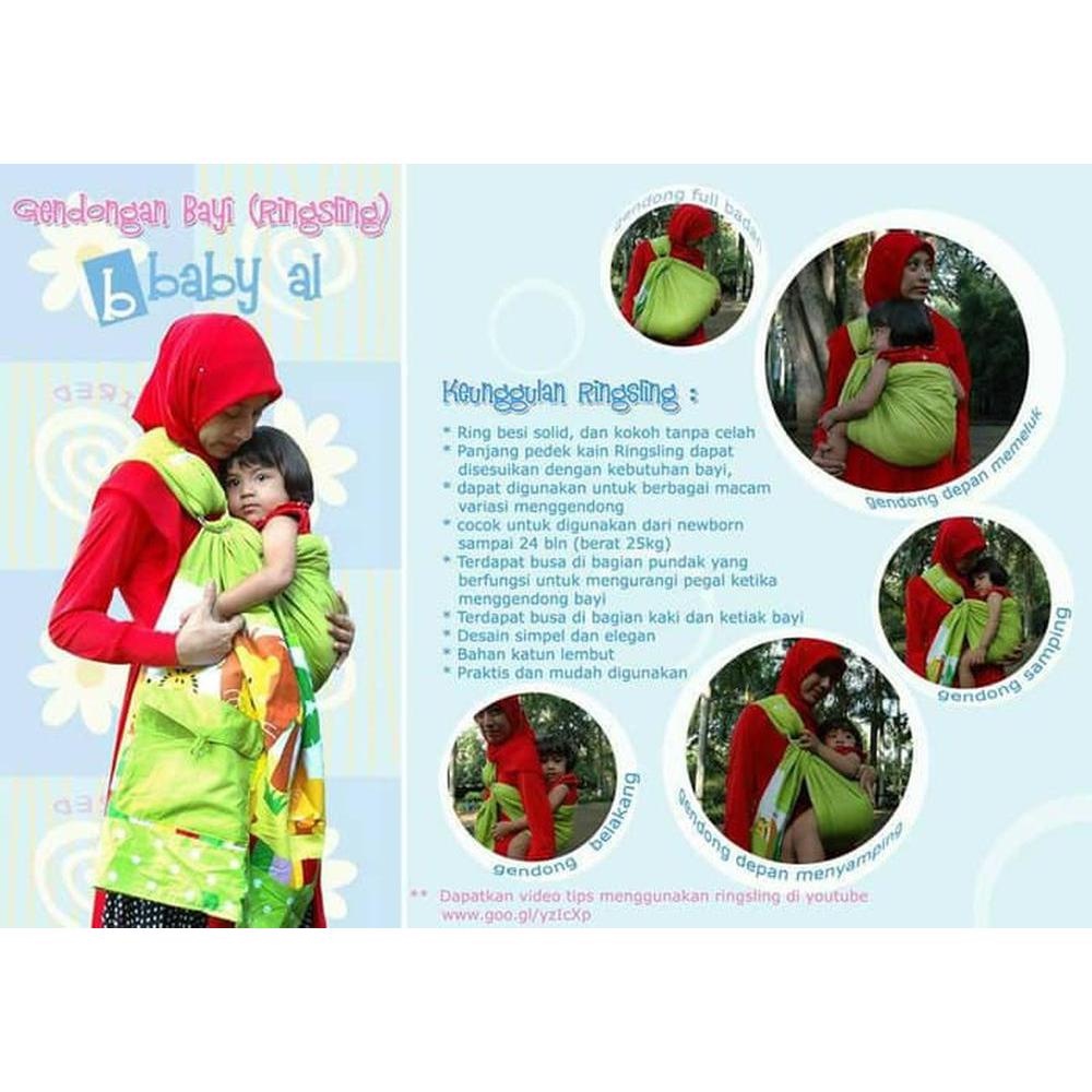 Baby AL Ring Sling Bayi FULL MOTIF - Gendongan Ring Sling Baby AL