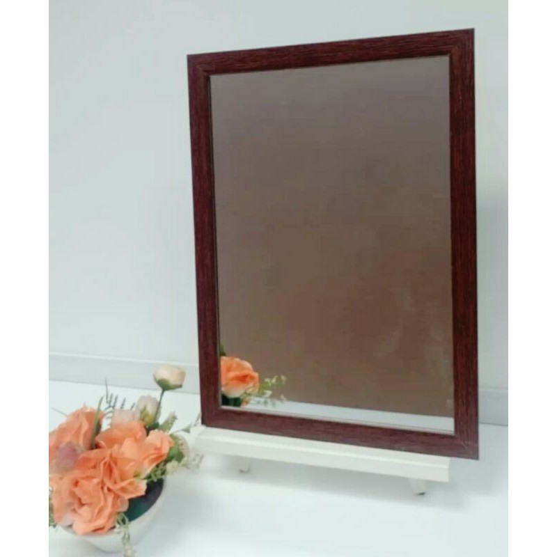 PECAH GANTI BARU/CERMIN DINDING MINIMALIS(32×44)-Cokelat