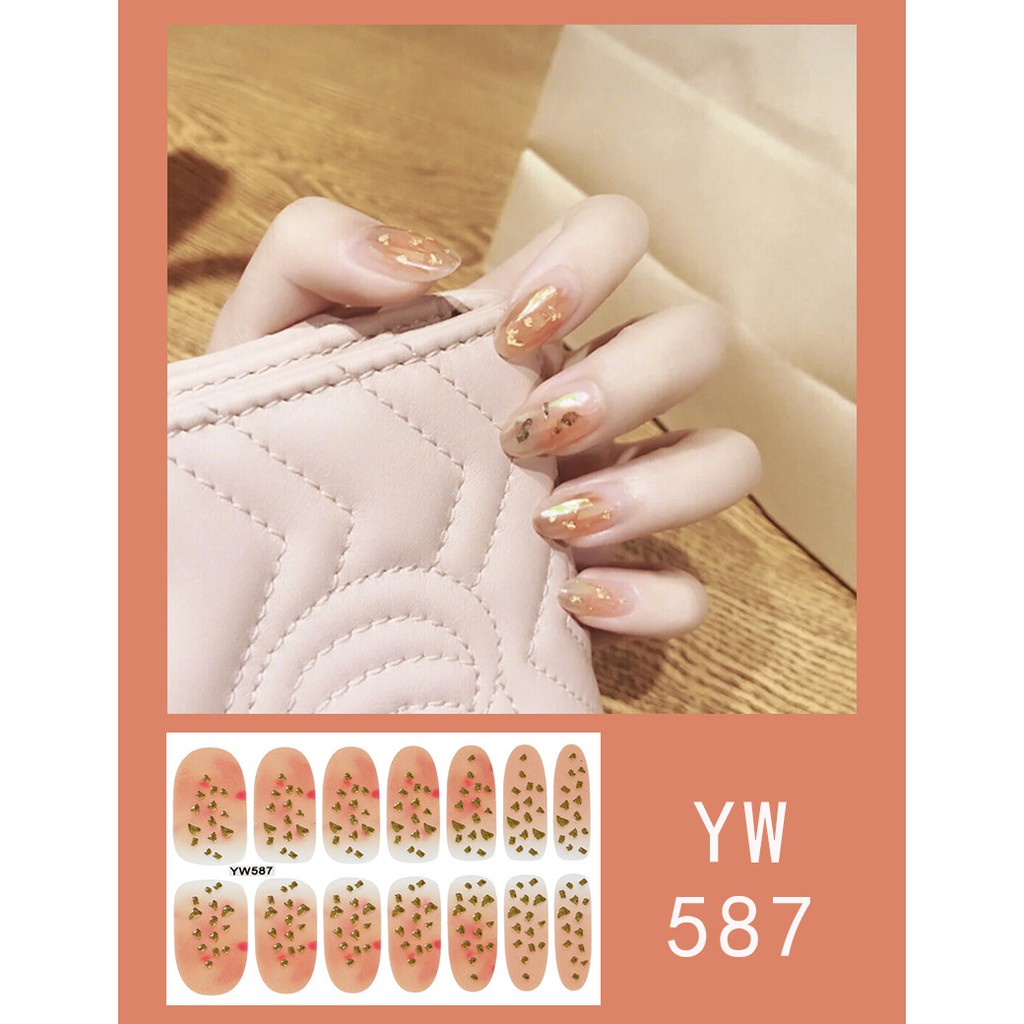 Stiker kuku Nail art Waterproof sticker Part 6 stiker (14 pcs) sticker Kuku nail art