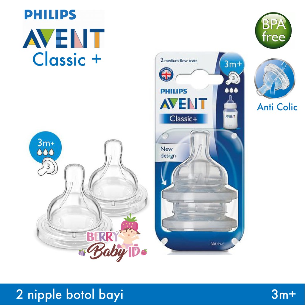 Philips Avent Teat Anti Colic Nipple Airflex Isi 2 0m 1m 3m 6m Berry Mart