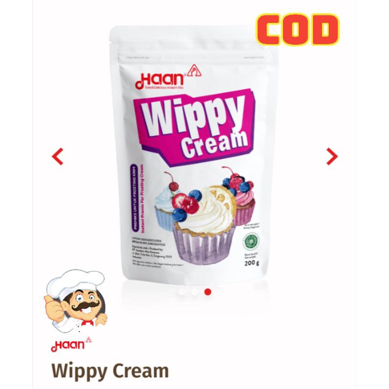 

HAAN WIPPY CREAM Pouch 200gram Whipped Cream Instan Toping bubuk whippy