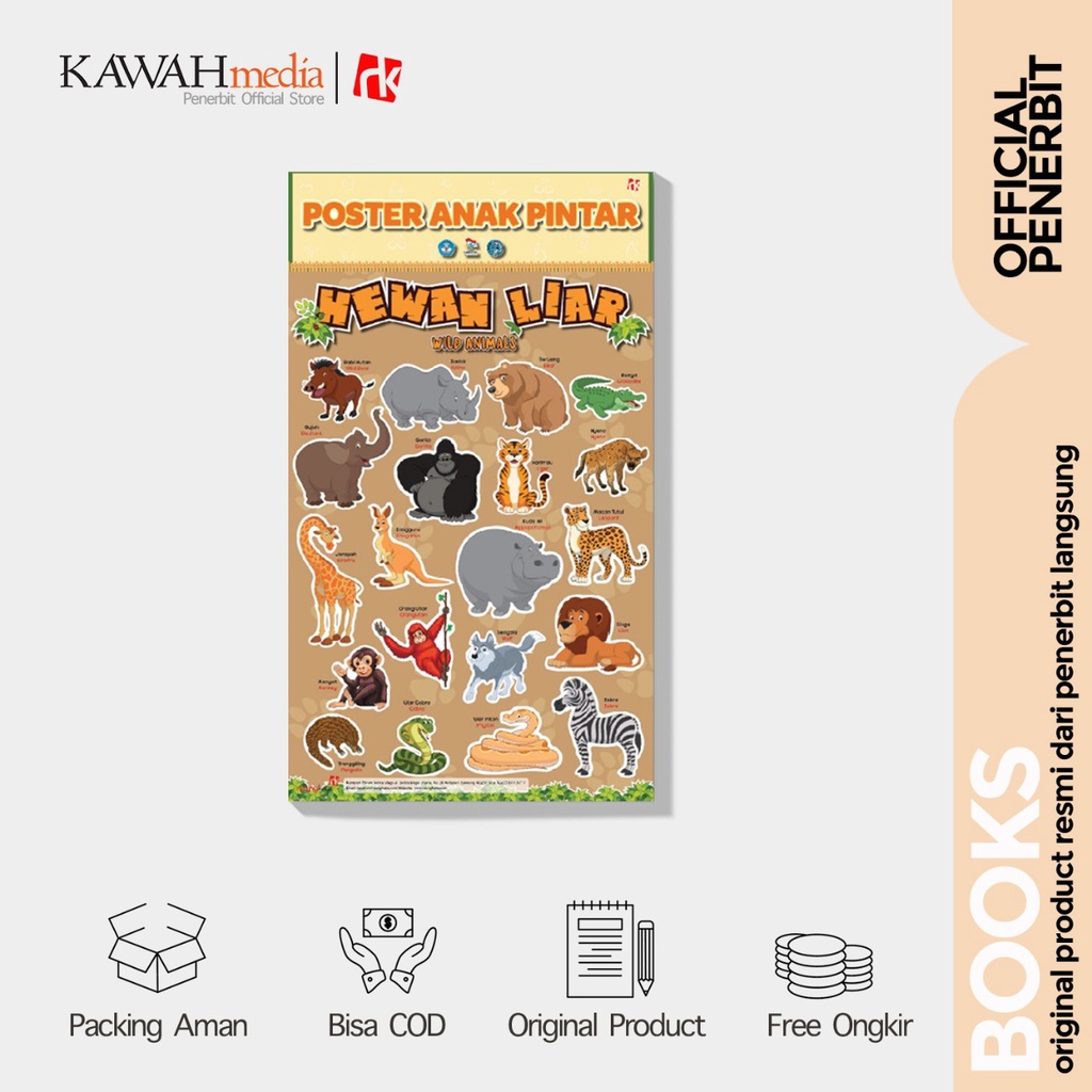 Poster anak Pintar Hewan Liar - RuangKata