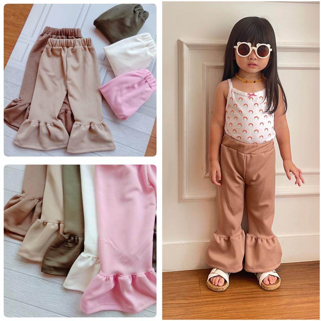 Celana Panjang Anak Scuba / Celana Terompet Cutbray Anak Perempuan 1-5 Tahun