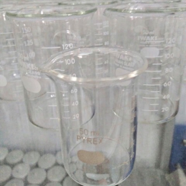 BEAKER GLASS 50ML RRC / BEAKER GELAS KIMIA UKUR KACA 50ML PYREX