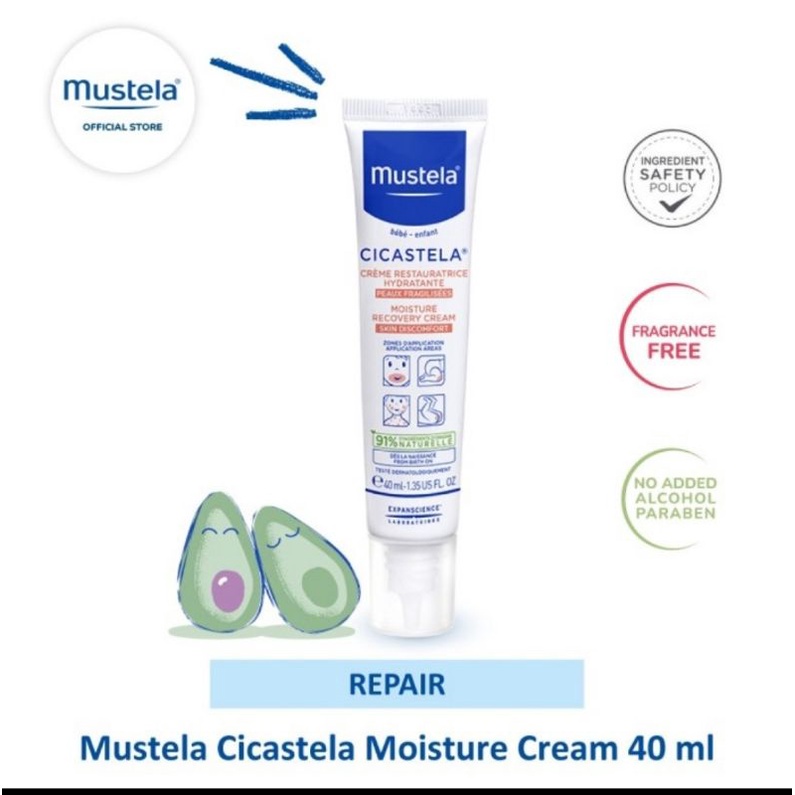 Mustela Cicastela Moisture Cream 40 ml/Krim Pelembab Bayi Mustela