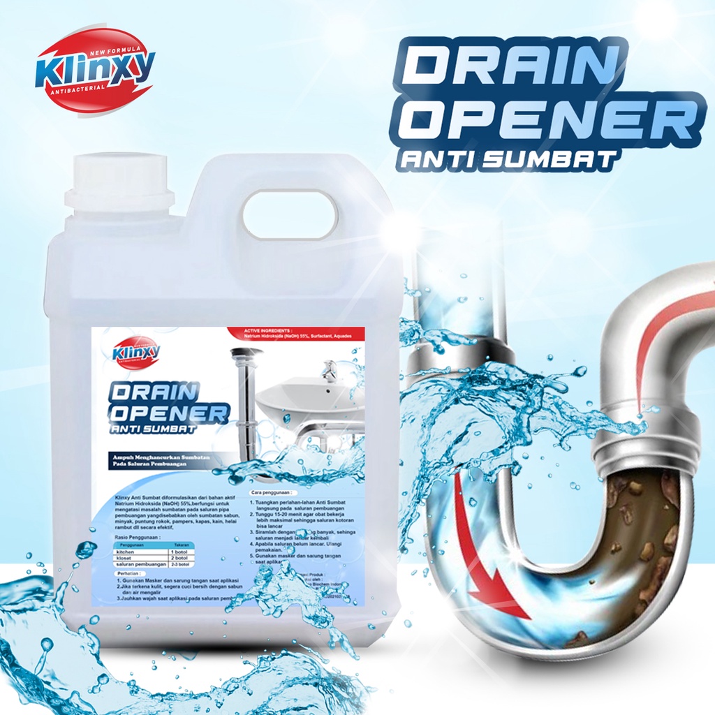 1 Liter Cairan Anti Sumbat Toilet Wastafel Drain Opener Soda Api Cair