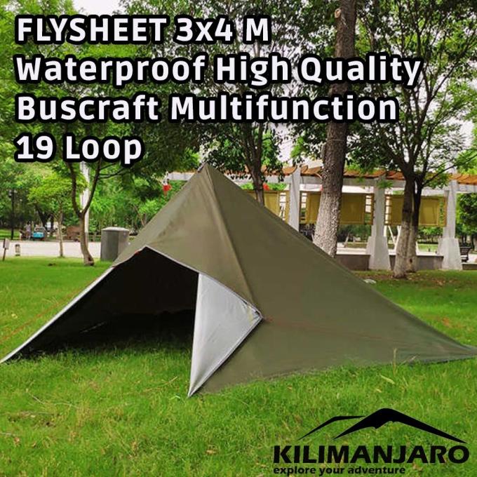 FLYSHEET 3x4 M KILIMANJARO Ultralight 19 Loop 19 Lubang Multifungsi