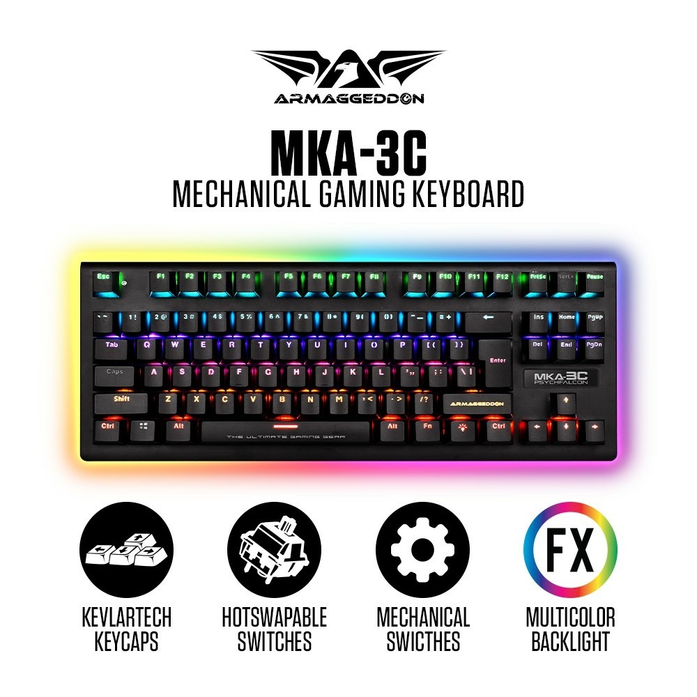 Jual Armaggeddon RGB mechanical keyboard MKA-3C Blue Switch (Garansi 2