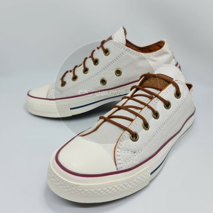 white converse brown laces