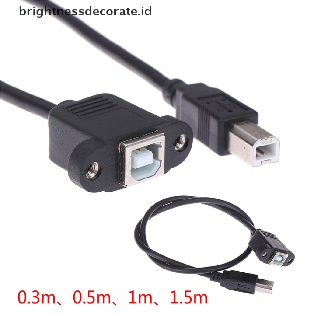 Kabel Ekstensi Printer Usb 2.0 Tipe B Male Ke Tipe B Female Dengan Panel Mount