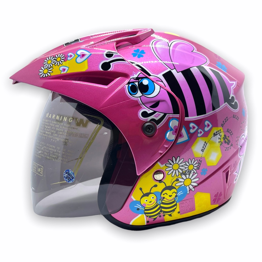 Helm WTO Z1R Pet - Bee In Love - Pink Met - Half Face ALL SIZE