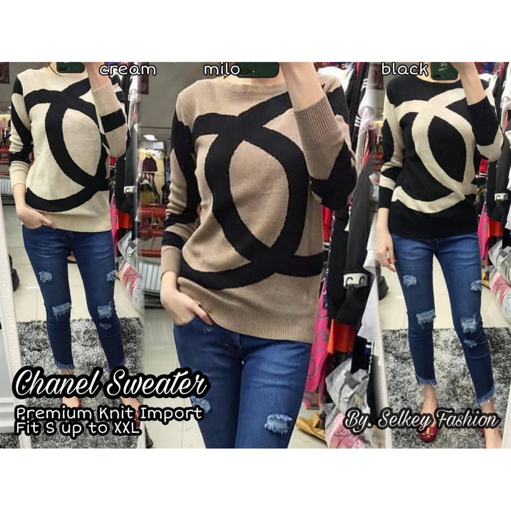 Chanel Sweater Outer Premium Knit Rajut Import All Size