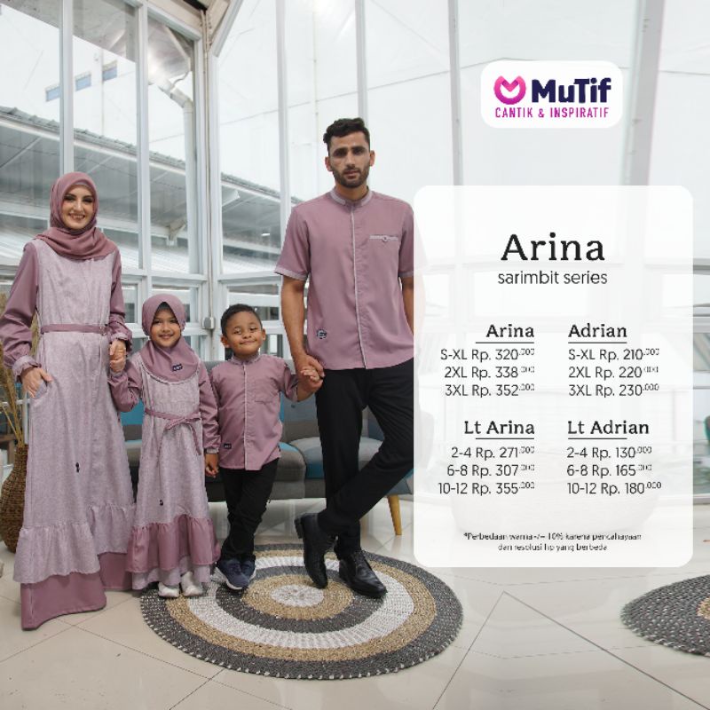 SARIMBIT MUTIF ARINA PURPLE GAMIS ARINA KOKO ADRIAN