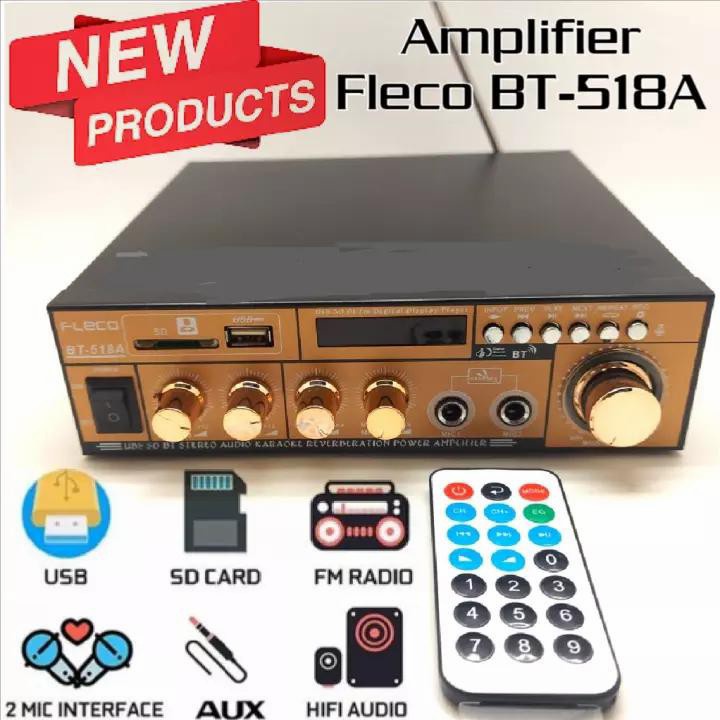 COD Amplifier Bluetooth Fleco BT-518A - Power Ampli Karaoke Fleco 518A