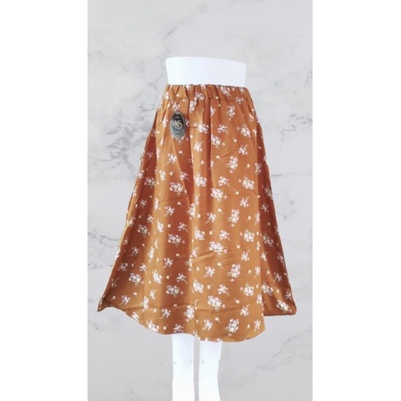 Korean Midi Skirt flower/Rok Panjang Wanita