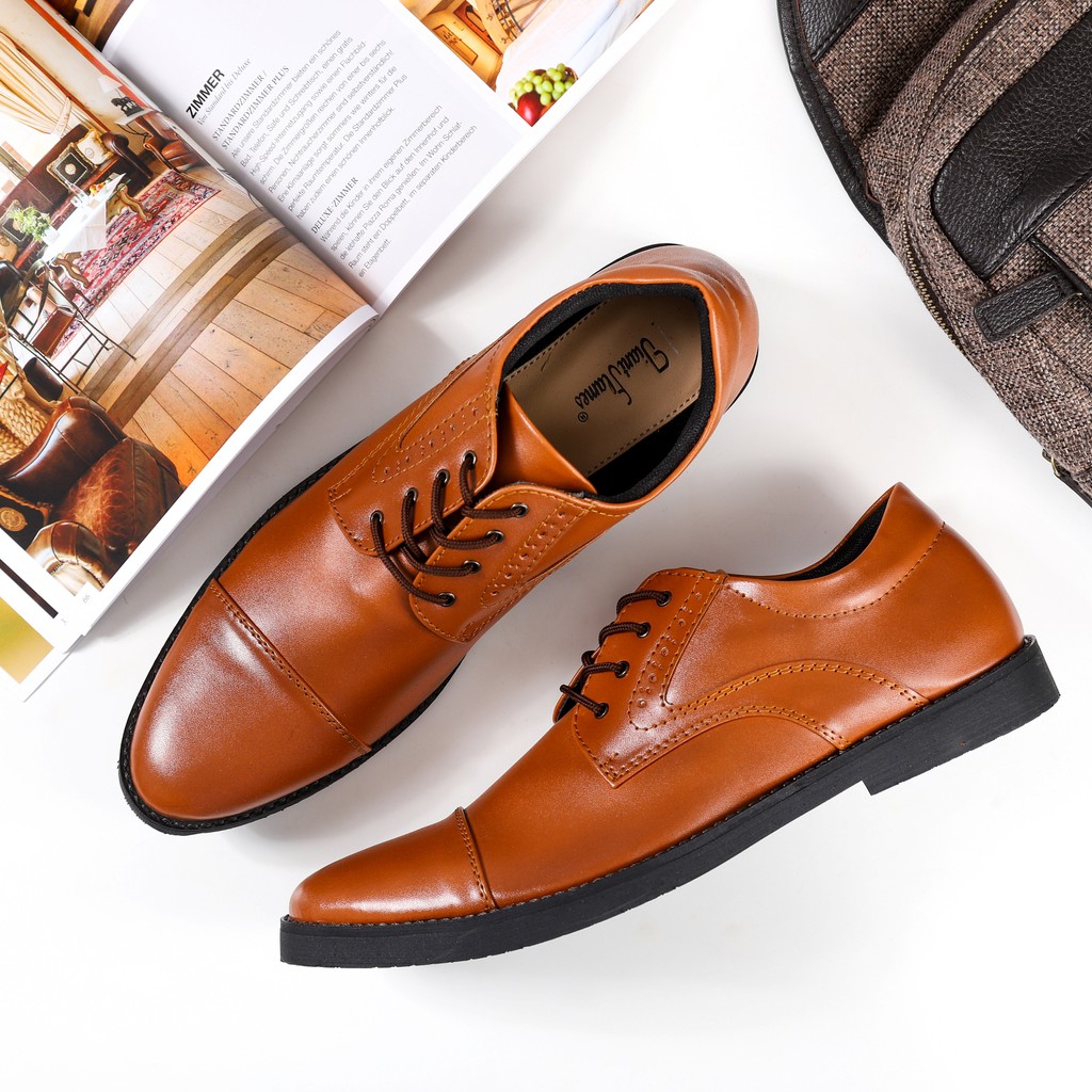 Naruna Brown | Sepatu Pantofel Coklat Pria Kerja Casual Laki Fantopel Pantopel Ori | FORIND x Giant Flames